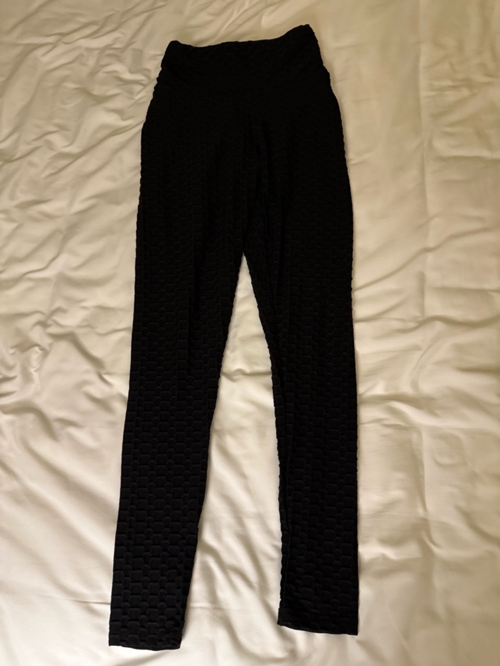 Forever 21 Black Textured High-Waist Leggings